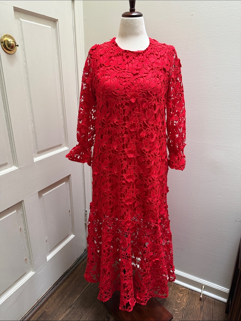 Tuckernuck Red Crochet Lace Maxi Dress